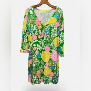 Lilly Pulitzer Palmetto Stroll Dress Hibiscus Green size M